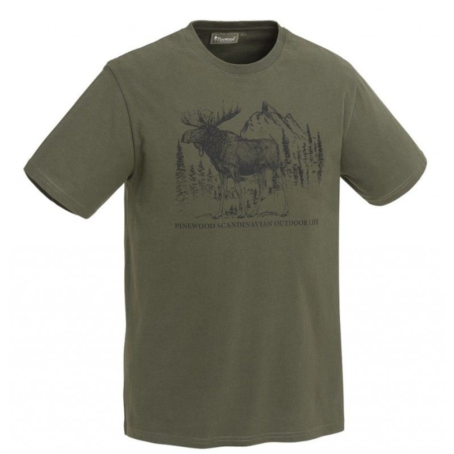 Mezczyzna Pinewood Koszulki | T-Shirt Pinewood® Moose 5571